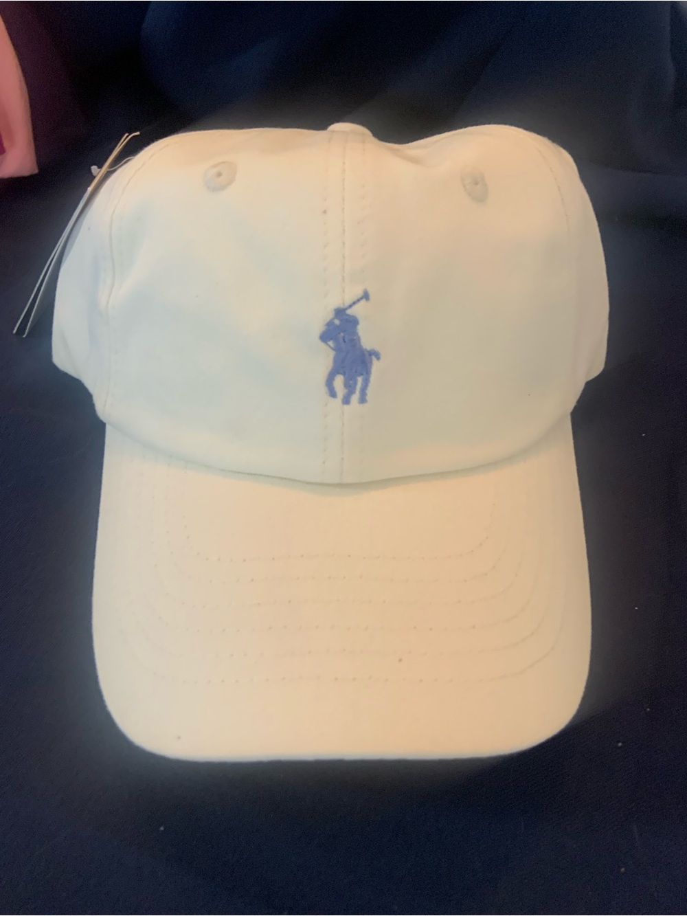 Ralph Lauren Cream Cap with Blue Polo Logo - Picture 3 of 13